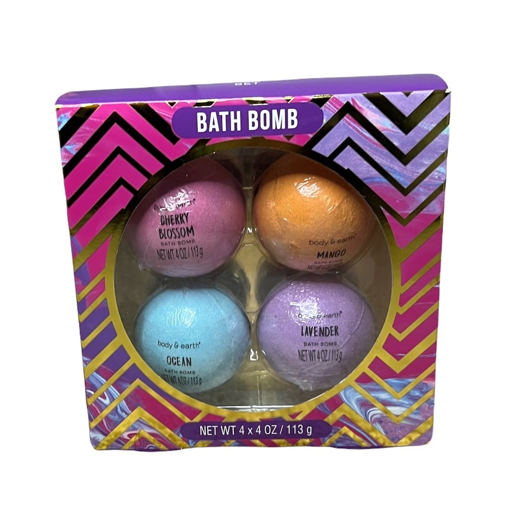 Body & Earth Signature Scented Bath Bomb Set, 4 count